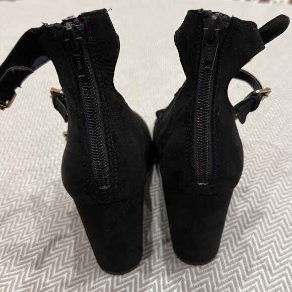 A New Day Black Strappy Heeled Mary Jane Heels Size 7 - Picture 4 of 5